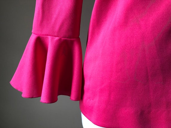 vintage 60’s MISS SHAHEEN bell sleeves hot pink T… - image 6