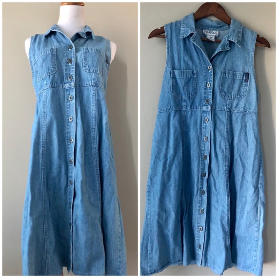 vintage 90’s DENIM BABYDOLL DRESS - small - image 1