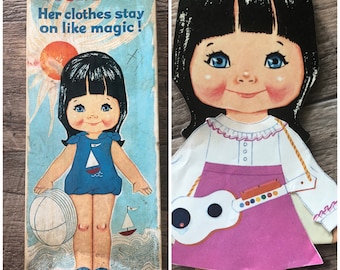 vintage 60’s BIG EYED paper doll VICKI