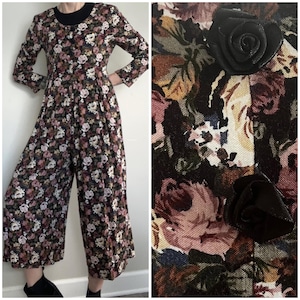vintage 90’s FLORAL EXPRESS palazzo JUMPSUIT - small