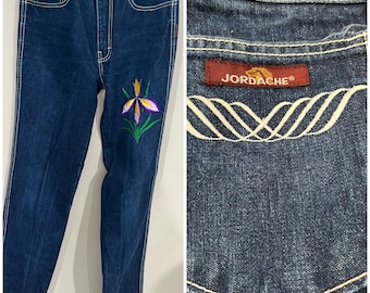 vintage 70's JORDACHE FLORAL JEANS - medium