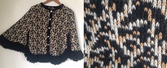 vintage 60's LEOPARD PRINT CAPE - small