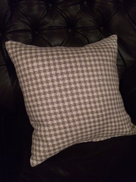 Houndstooth Pillow Cover Beige Taupe And Cream Pillow Cover Etsy