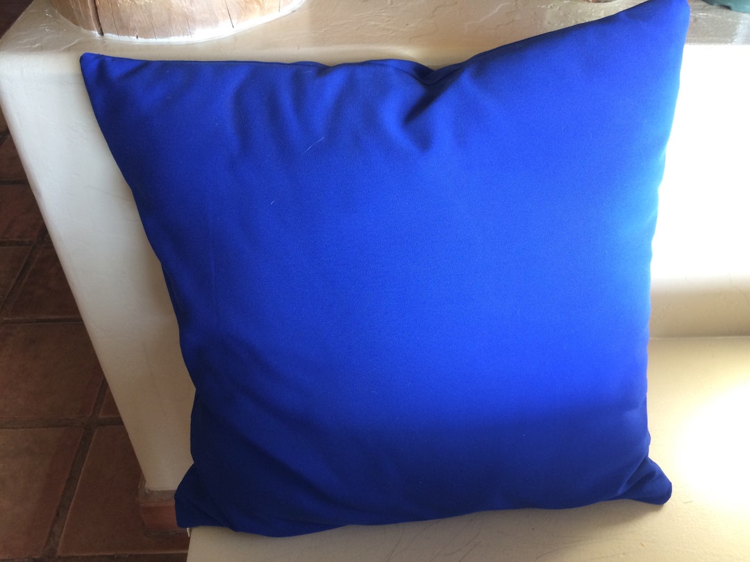 Sunbrella Pillow Cover.sunbrella Canvas True Blue. Outdoor or Indoor Fabric. Throw Pillow Accent