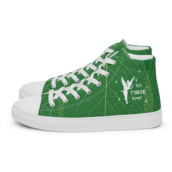 Tinker Time Womens High Top Canvas Shoes / Tinkerbell - Etsy