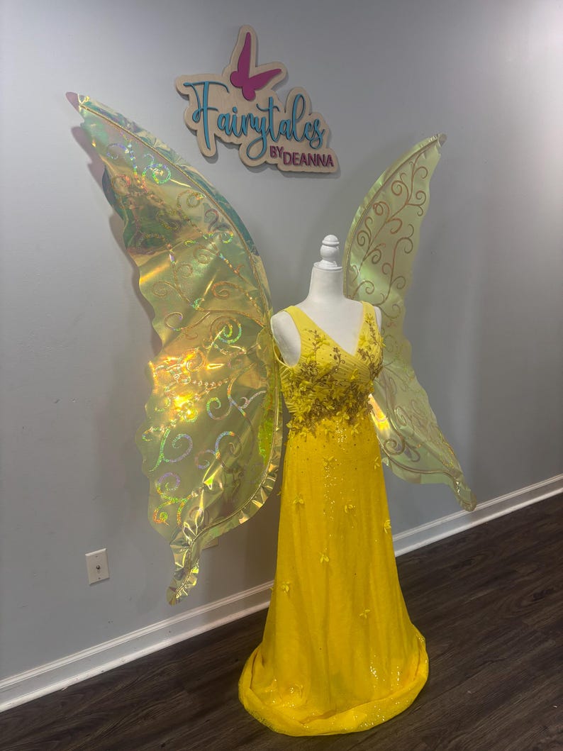 Queen Clarion Inspired Fairy Wings / Gold Fairy Wings / Large Fairy Wings Adult / Adult Fairy Wings / Fairy Queen Wings / Faerie Queen Wings image 2