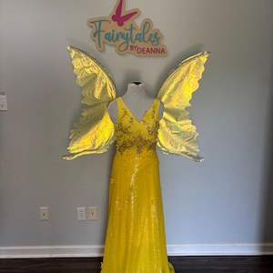 Queen Clarion Inspired Fairy Wings / Gold Fairy Wings / Large Fairy Wings Adult / Adult Fairy Wings / Fairy Queen Wings / Faerie Queen Wings Small