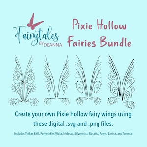 Pixe Hollow Fairies vektorgrafik PAKETDEAL / Mall för Tingelingvingar / Mall för älvvingar / Mall för Tingelingvingar