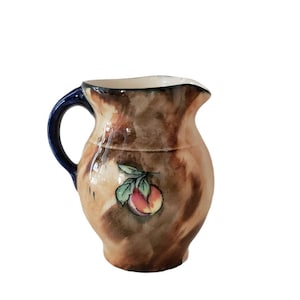 Vintage H & K Tunstall Pottery Jug Luscious Art Deco Fruit Pattern 1930s Made in England