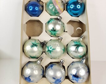 Vintage Glass Starburst Ornaments Poland Sputnik Ornament Poland Ornament Colorful Ornaments Mercury Glass Christmas Tree Ornaments