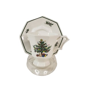 Vintage Nikko Christmastime Classic Collection Footed Tea Cup and Saucer Made in Japan