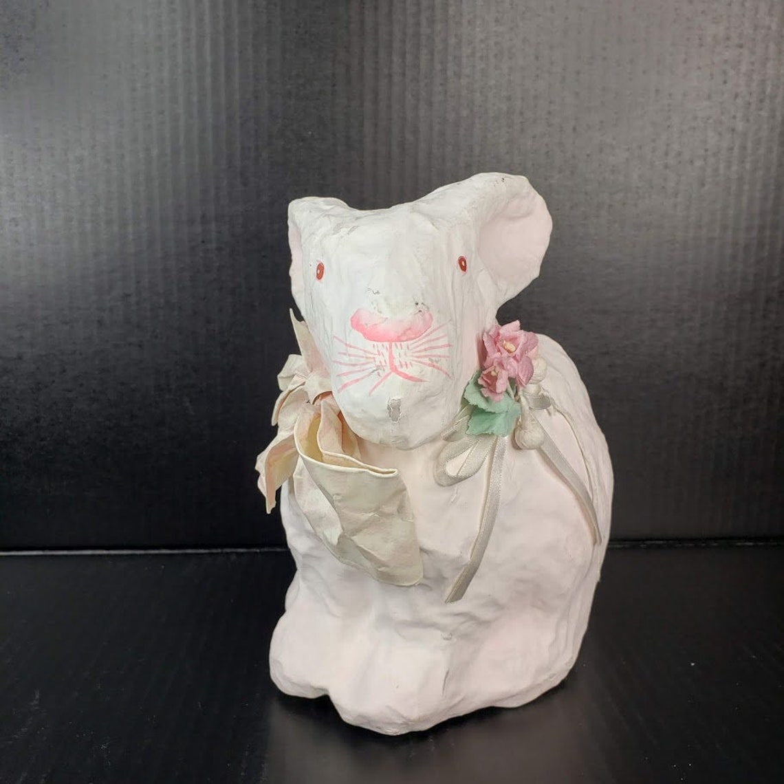 Vintage Paper Mache Easter Bunny Spring Rabbit Decoration Made Etsy
