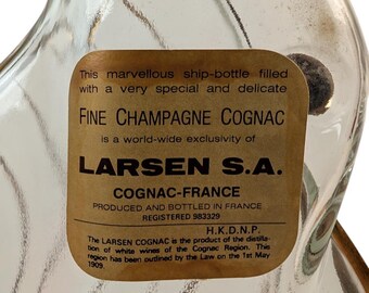 Larsen Viking Ship Invincible Cognac Liquor Bottle Collectible