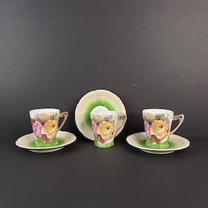 E & R Porcelaine Demitasse Cup Soucoupe vintage Made in Germany Lot de 3 Sets