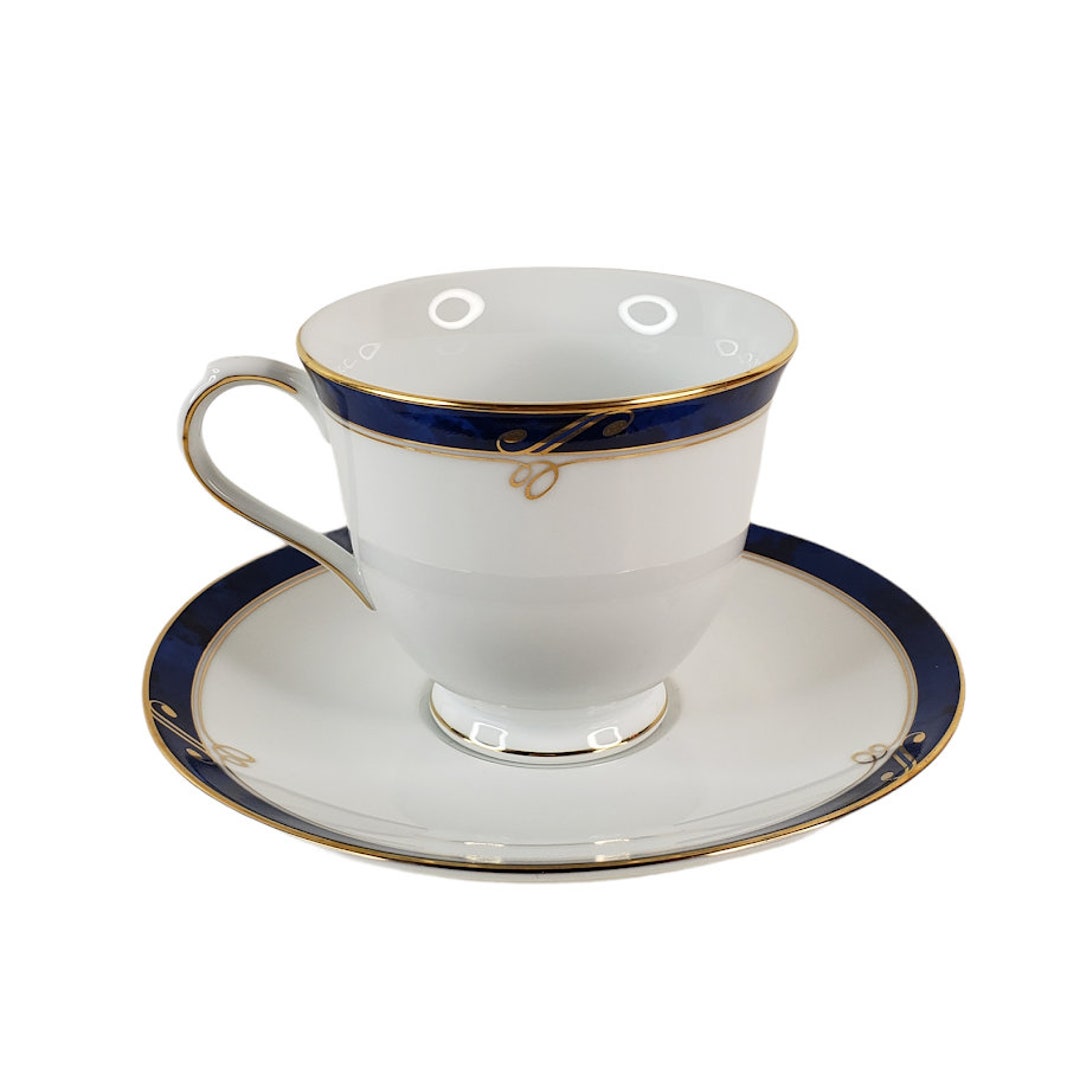 Vintage Nikko Fine China Sapphire Patra Tea Cup and Saucer Made in