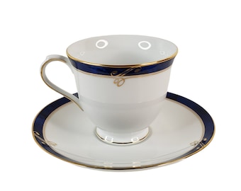 Vintage Nikko Fine China Sapphire Patra Tea Cup and Saucer Made in Japan