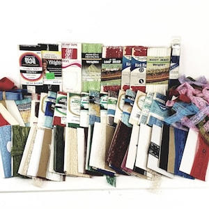 Vintage Sewing Notions Lot Bias Hem Seam Tape Rick Rack Loop and Middy Braid Some New Some Remnants