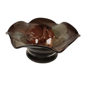 Vintage Holsteinesche Schweiz Aventurine Art Glass Bowl Hand Blown Made in Germany