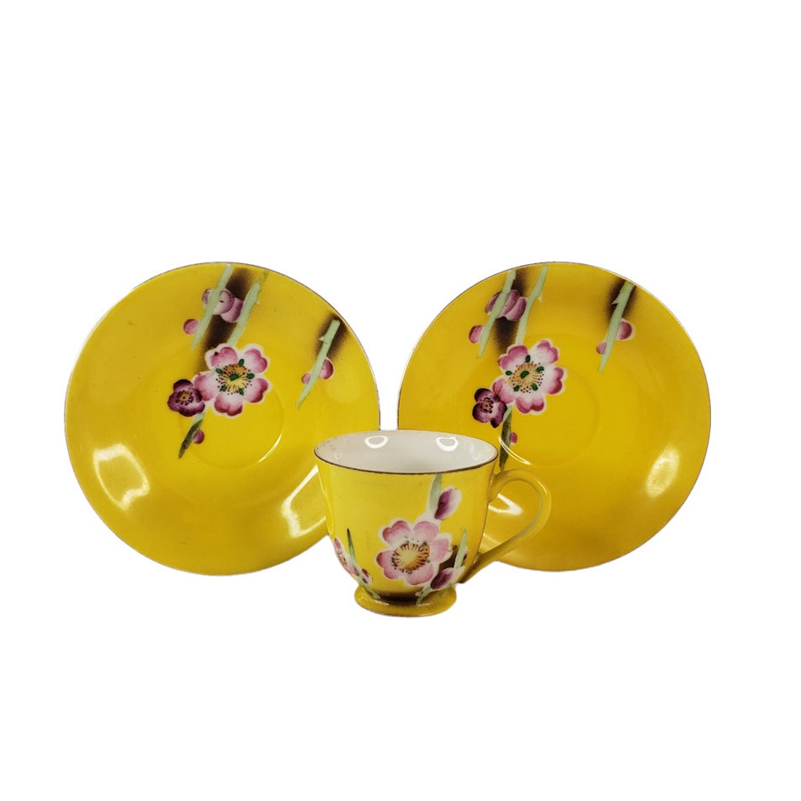 Vintage Porcelain Tea Cups and Saucers Made in Occupied Japan Etsy