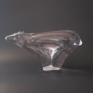 Vintage Alaskan Art Glass Crystal Polar Bear Hand Blown Signed AK Glass 95
