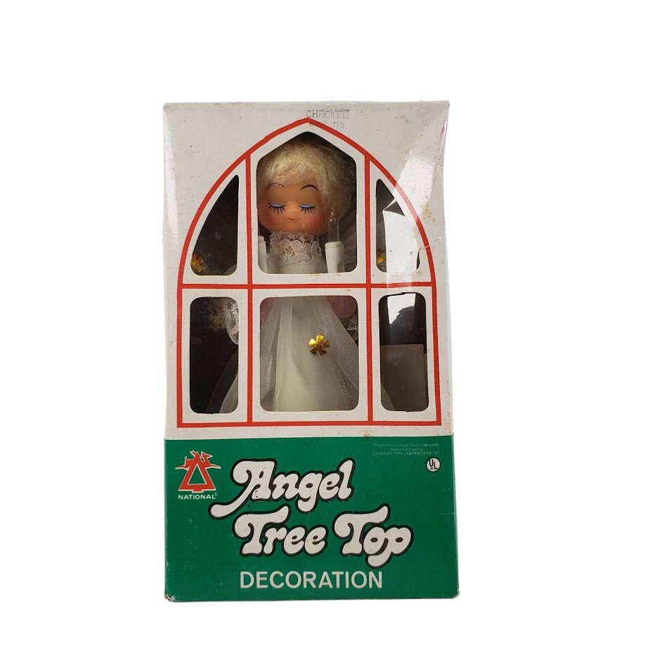エンジェルヴィンテージ Vintage Angel Christmas Tree Top Lighted Extra Bulb Tested