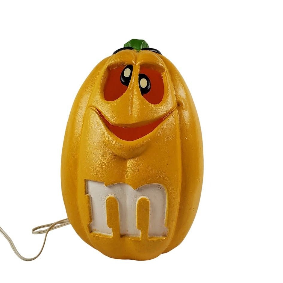 M&M Lighted Halloween Pumpkin Foam Blow Mold 1998 Trendmasters by