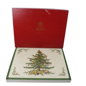 Spode Christmas Tree Placemat Set of Cork Back Made in England