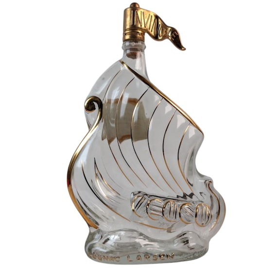 Larsen Viking Ship Invincible Cognac Liquor Bottle Collectible