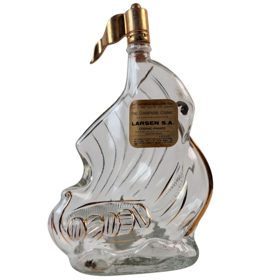 Larsen Viking Ship Invincible Cognac Liquor Bottle Collectible