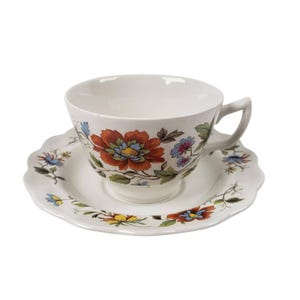 Vintage Ridgway Mandalay Cup and Saucer Ironstone Made in Staffordshire England
