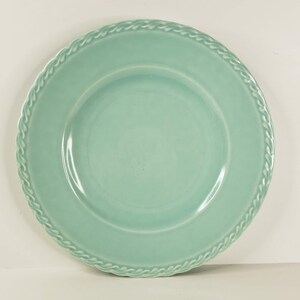 Vernon Kilns Native California Pottery Green Chop Plate 12&quot; Round Platter