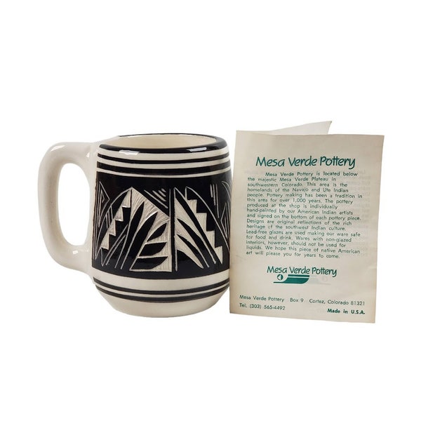 Vintage Mesa Verde Pottery Coffee Cup Mug Southwest Colorado USA Signed D Lee