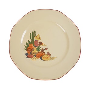 Homer Laughlin Dinner Plate 10" Old Yellowstone Mexicana Various Backstamp Numbers c1940s