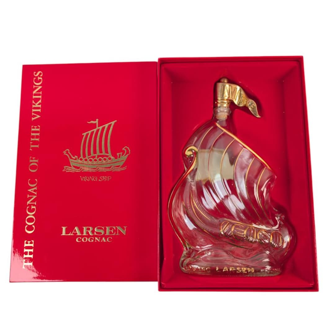 Larsen Viking Ship Invincible Cognac Liquor Bottle Collectible