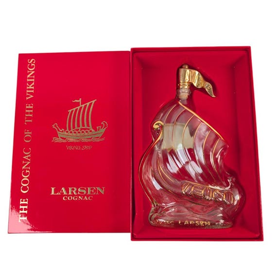 Larsen Viking Ship Invincible Cognac Liquor Bottle Collectible