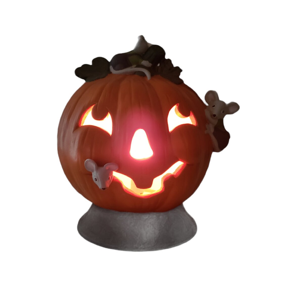 Vintage Ceramic Halloween Lighted Pumpkin Lamp Decoration OOAK Etsy