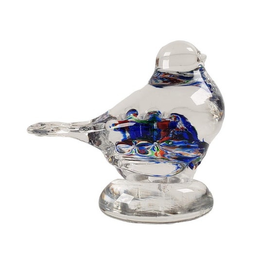 Kunst Glas Vogel Glashaus Weinfurtner Mundgeblasen Millefiore Kristall Made in Bad Birnbach Germany