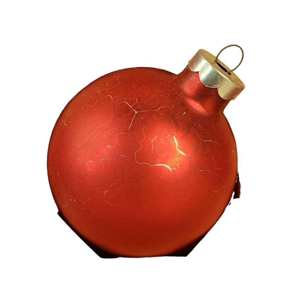 6 ヴィンテージ レッド シャイニー ブライト クリスマス オーナメント