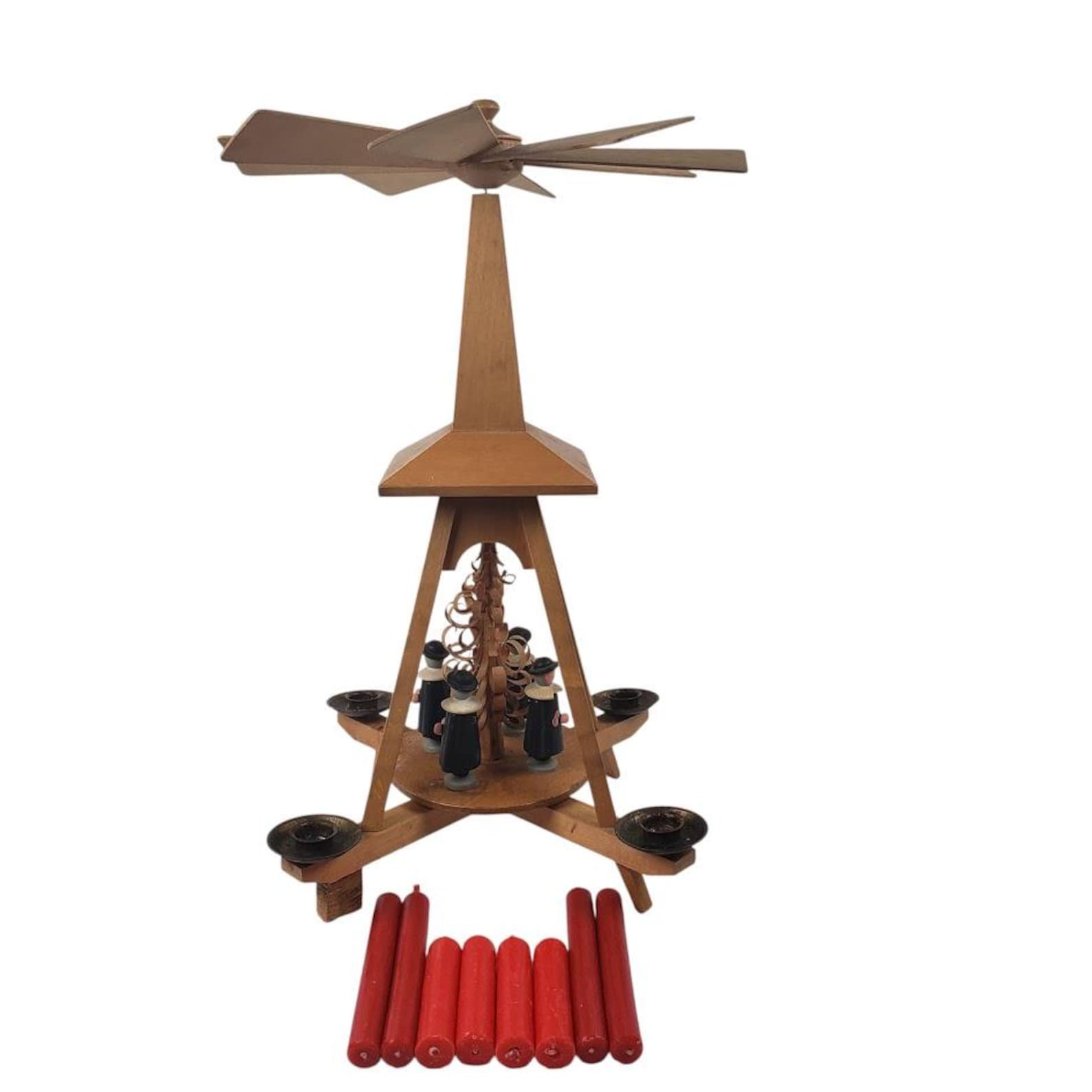 Vintage Erzgebirge Christmas Pyramid Candle or Wind Power Choir Men 14