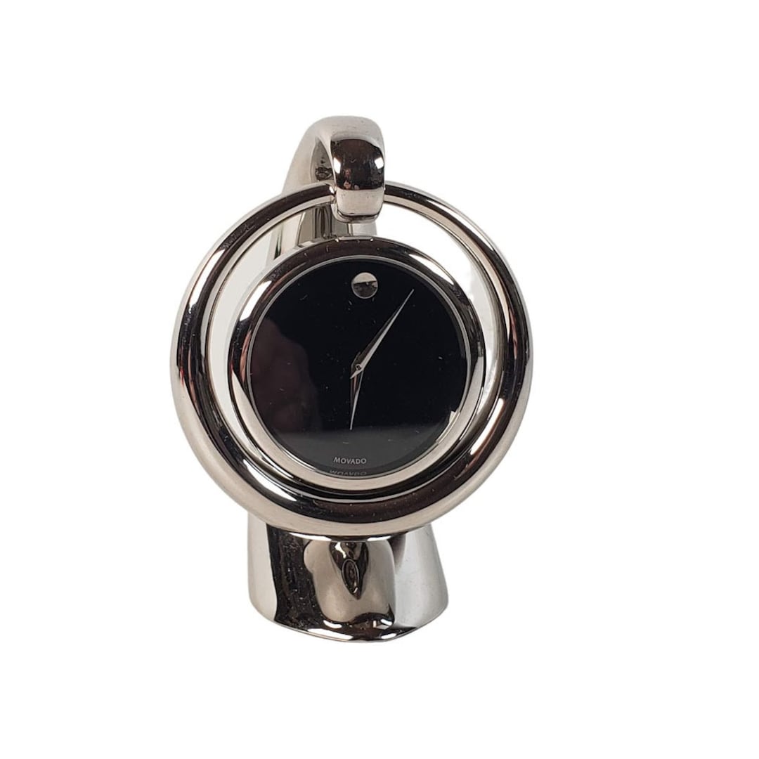 Movado Hanging Desk Clock Chrome Made in Japan New Battery Etsy