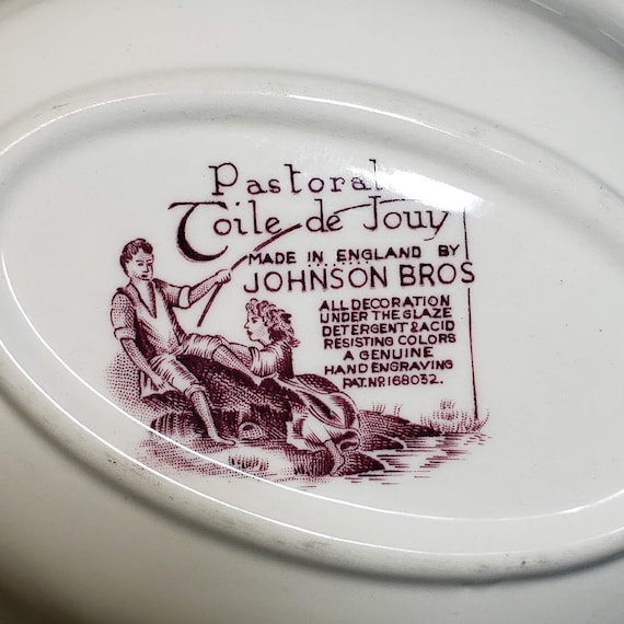 Vintage Johnson Brothers Pastorale Toile De Jouy Serving Bowl
