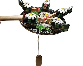 Chicken Pecking Primitive Hand Toy Handmade Rustic Wood Paddle Nostalgic Game Chicken Pecking Primitive Hand Toy Handmade Rustic Wood Paddle Nostalgic Game