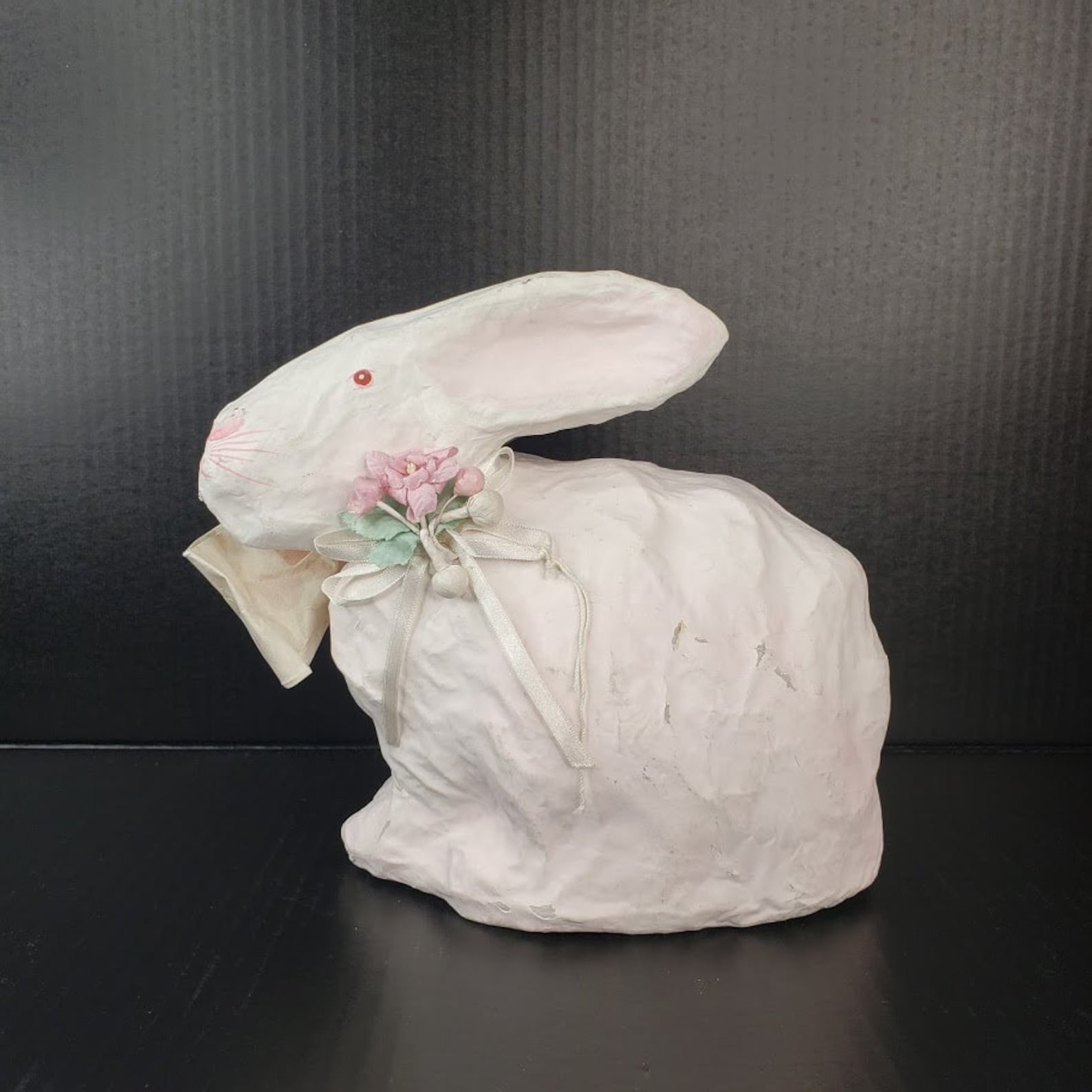 Vintage Paper Mache Easter Bunny Spring Rabbit Decoration Made Etsy