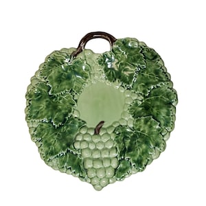 Caldas Majolica Console Bowl Plate Jay Willfred Vintage Ceramic Made in Portugal