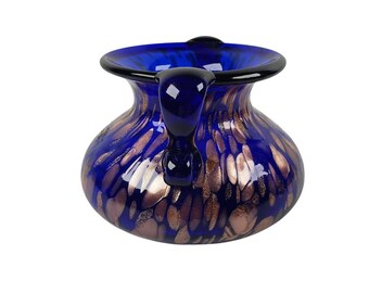 ヨスカデザイン シルバーバーグクリスタルガラス花瓶 コバルトブルー