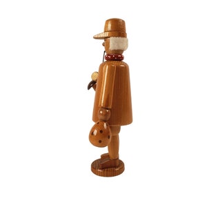 Vintage Incense Smoker Mushroom Hunter Man Solid Wood Hand Carved Schober Austria 7.5 image 4