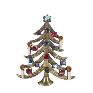 USA WEISS ヴィンテージブローチ Xmas Tree 5Candles Vintage Weiss