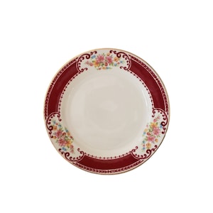 Vintge Homer Laughlin Lady Alice Majestic Brittany 1/4&quot; Red c193 Bread Plate 6 1/4&quot; c1939