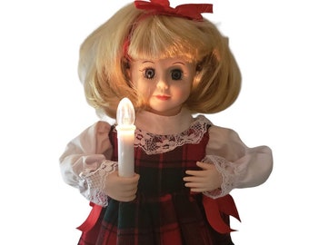 Trim A Home Musical Illuminated Animated Christmas Doll Display