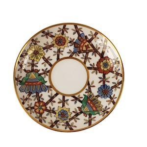 Antique PMR Jaeger & Co Luncheon Saucer Bavaria Germany Porcelain Art Deco 1920s Peacock Mark